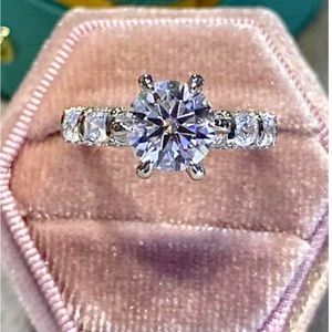 Beautiful 3 Carat Moissanite Diamond Engagement Ring.